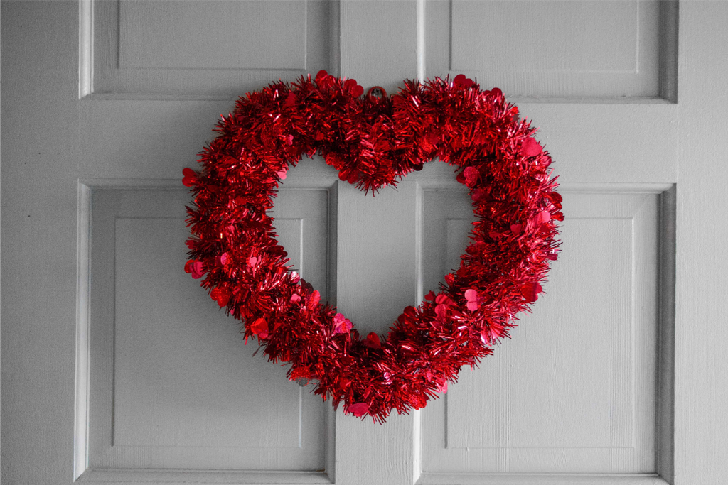 Heart shaped Valentines wreath decoration